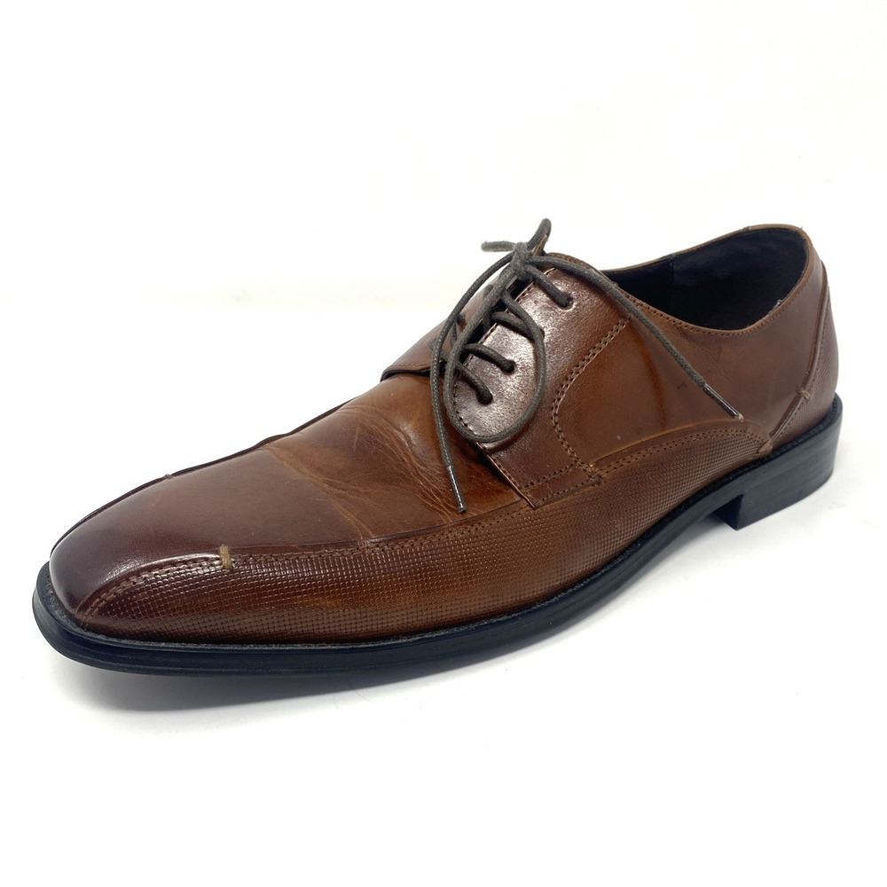 Kenneth Cole Reaction Men Shoes Sz 10 Oxford Witter Lace Up Brown Leather Dress